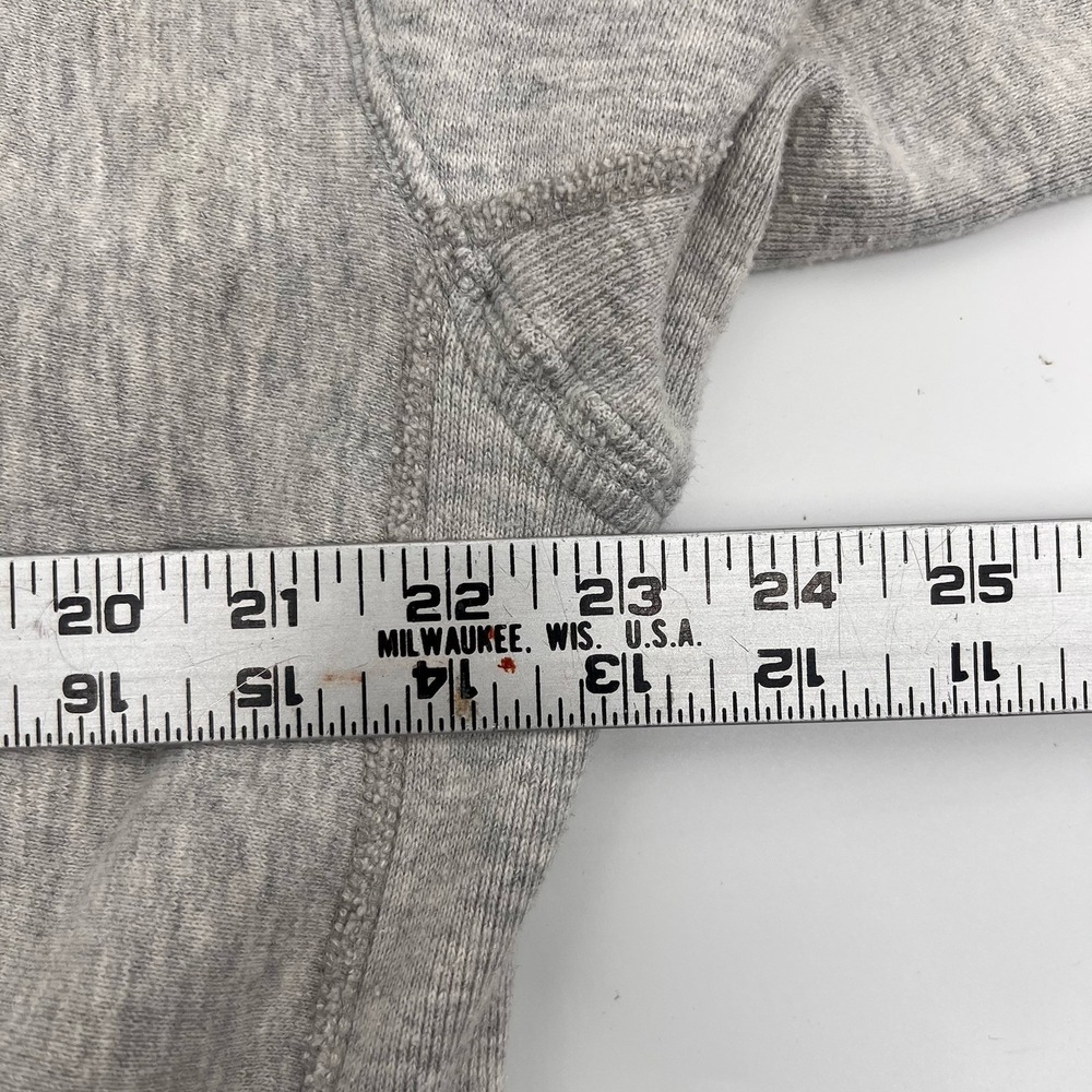Vintage 80s 90s US Navy Pro Weave Hoodie Size Large Grey Pullover Sweatshirt - Picture 7 of 9